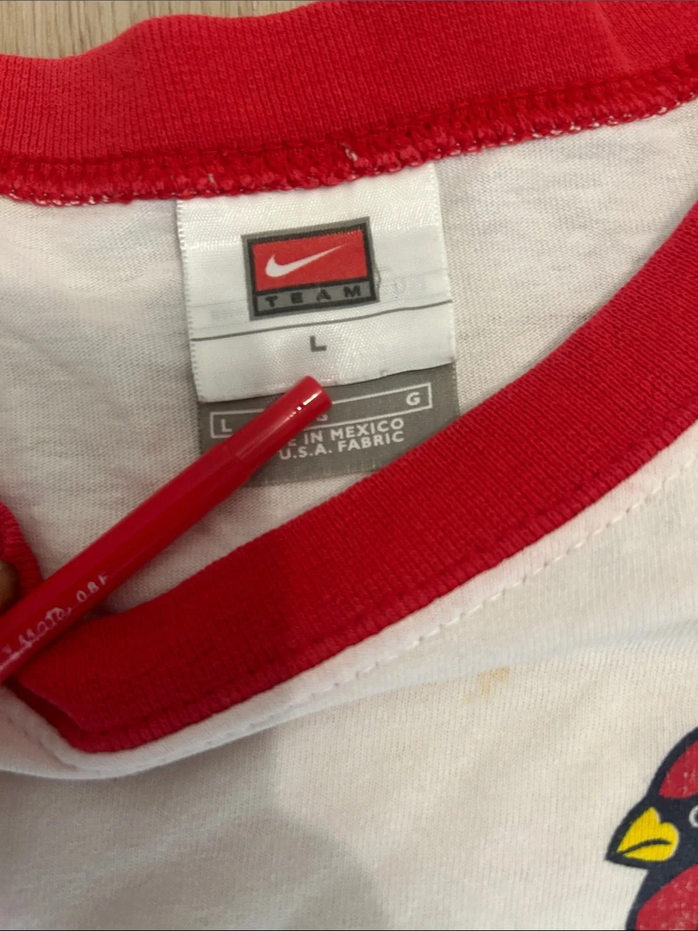 2006 Vintage Nike MLB St. Louis Cardinals white/red Raglan Tee size Large
